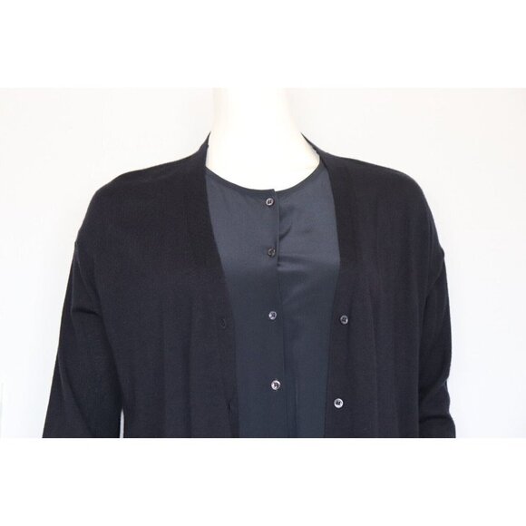 Dorothee Schumacher Women's US8 Large Blue Shell Knit Cardigan Sweater Silk Knit - Picture 2 of 5